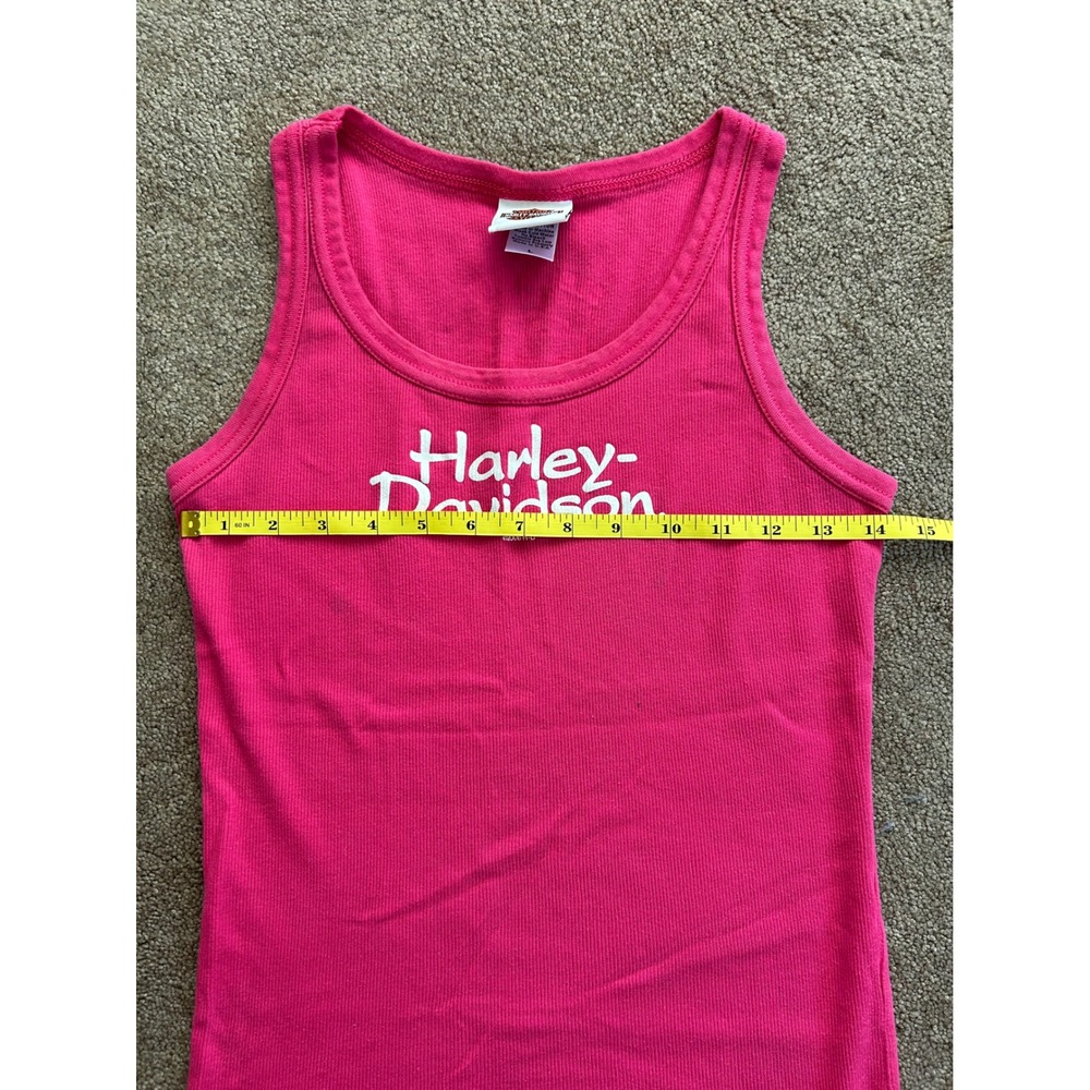Harley-Davidson Vintage 2006 Ribbed Tank Top Hot Pink Bleu Bayou Monroe LA L - Picture 6 of 7